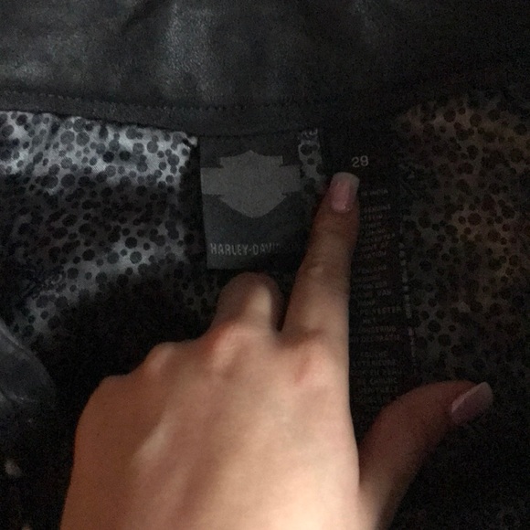 Harley Davidson Black Skirt Goat Skin Leather - Picture 6 of 8